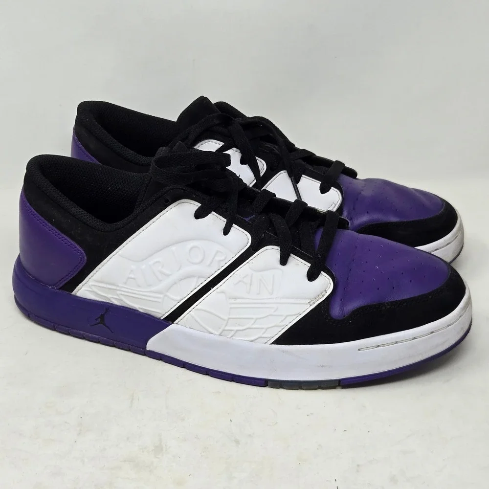 Jordan Nu Retro 1 Low Court Purple‎ Black White DV5141-105 Mens Size 10